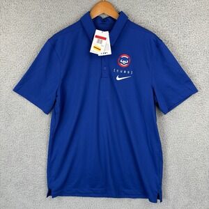 NEW Nike Chicago Cubs Franchise Polo Shirt Mens Large Blue Dri Fit Performance